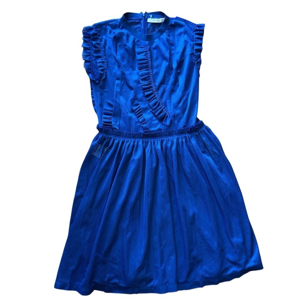 Givenchy Cobalt Blue Mesh Sleeveless Dress Size 34